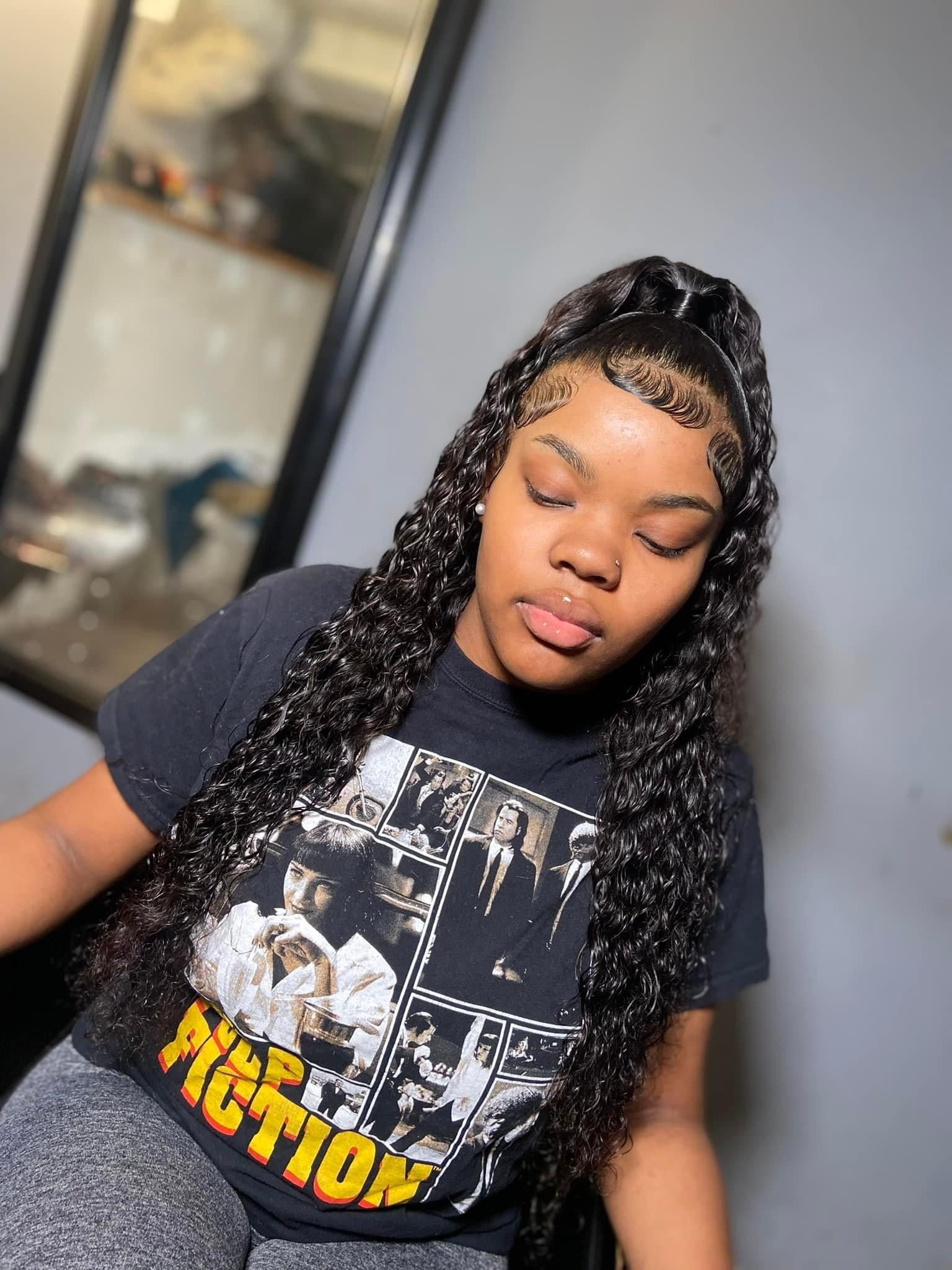 13x4 Deep Space Wave Transparent Lace Frontal Wig