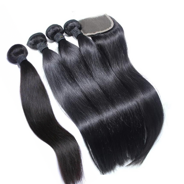 4 Supernova Straight Bundle Deal + 4x4 Closure